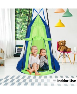 2-in-1 40 Inch Kids Hanging Chair Detachable Swing Tent
