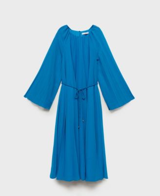 MANGO - Women's Flared-Sleeve Pleated Dress