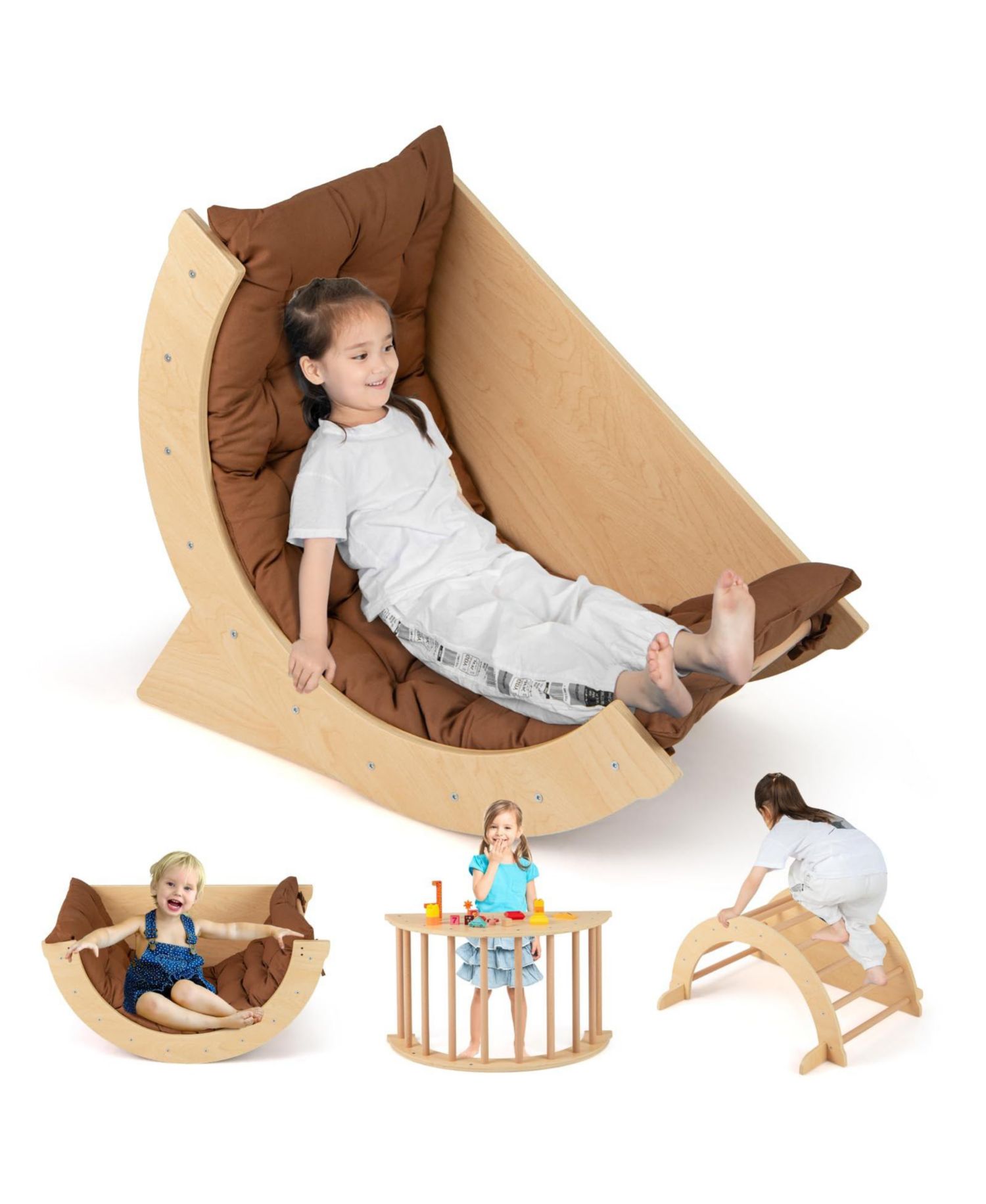 Montessori 6-in-1 Climbing Arch with Cushion