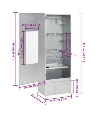 BBQ Oven Smoker with Wood Chips 17.5"x11.4"x43.3" Galvanized Steel
