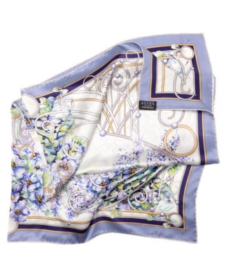 Lilac Garden - Hand Rolled Silk Foulard for Women