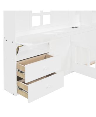 Twin House Bed Window, Drawers, Shelves, USB