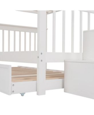 Stairway Bunk Bed w/ Trundle, Storage & Rail