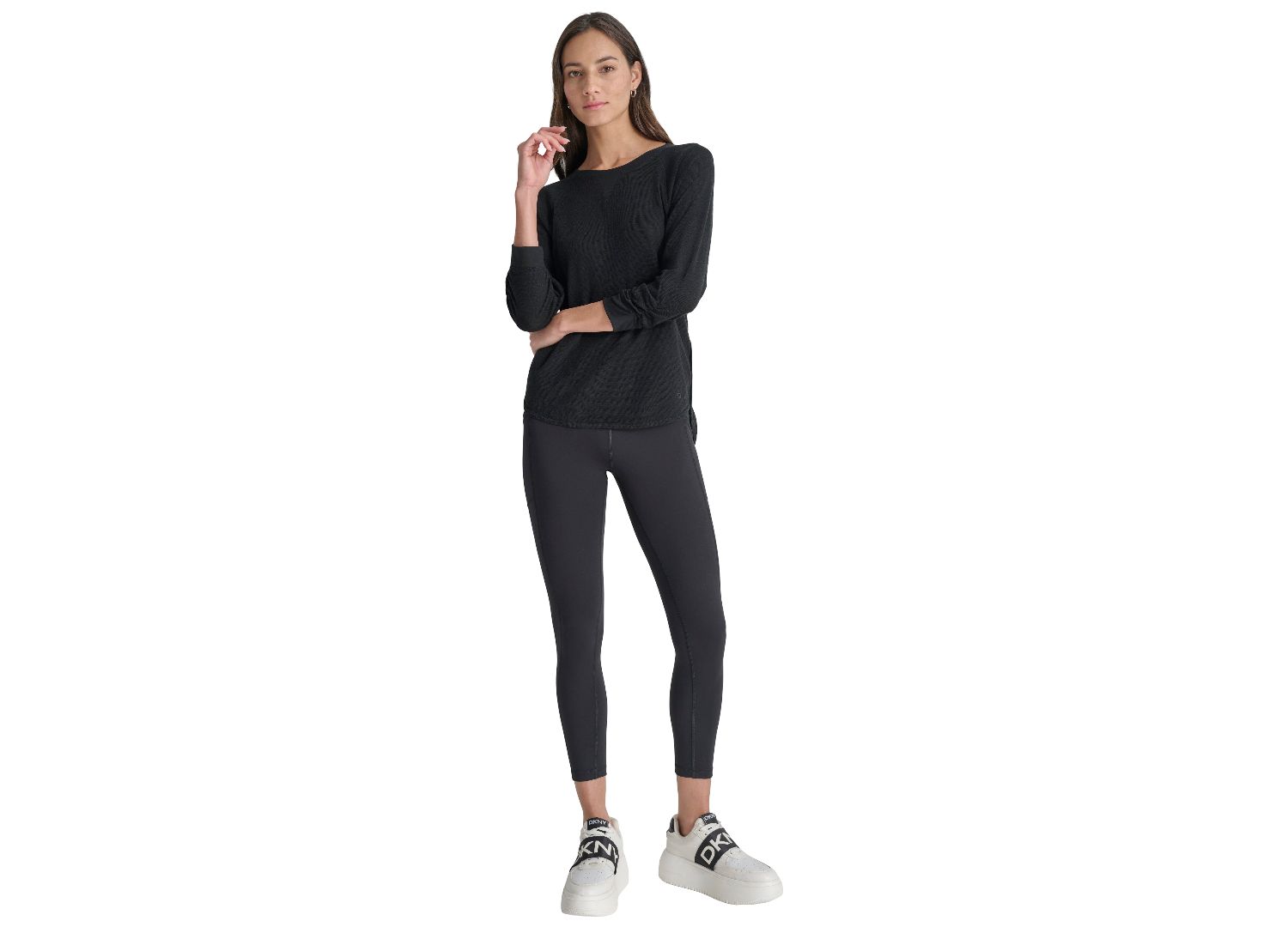 Women's Mini Slub Waffle Three-Quarter-Sleeve T-Shirt