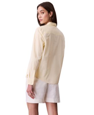 Women's Cotton Poplin Stretch Relaxed Button-Down Shirt
