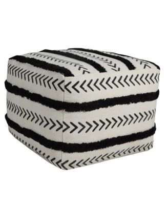 18" White 100% Cotton Ottoman
