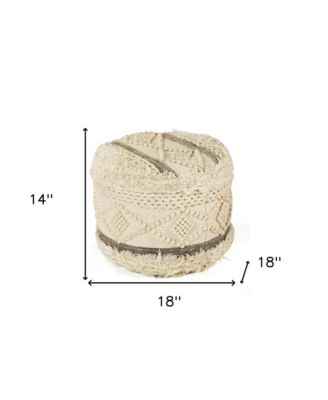 Round Wool Ottoman for Comfortable Footrest and Living Room Seating