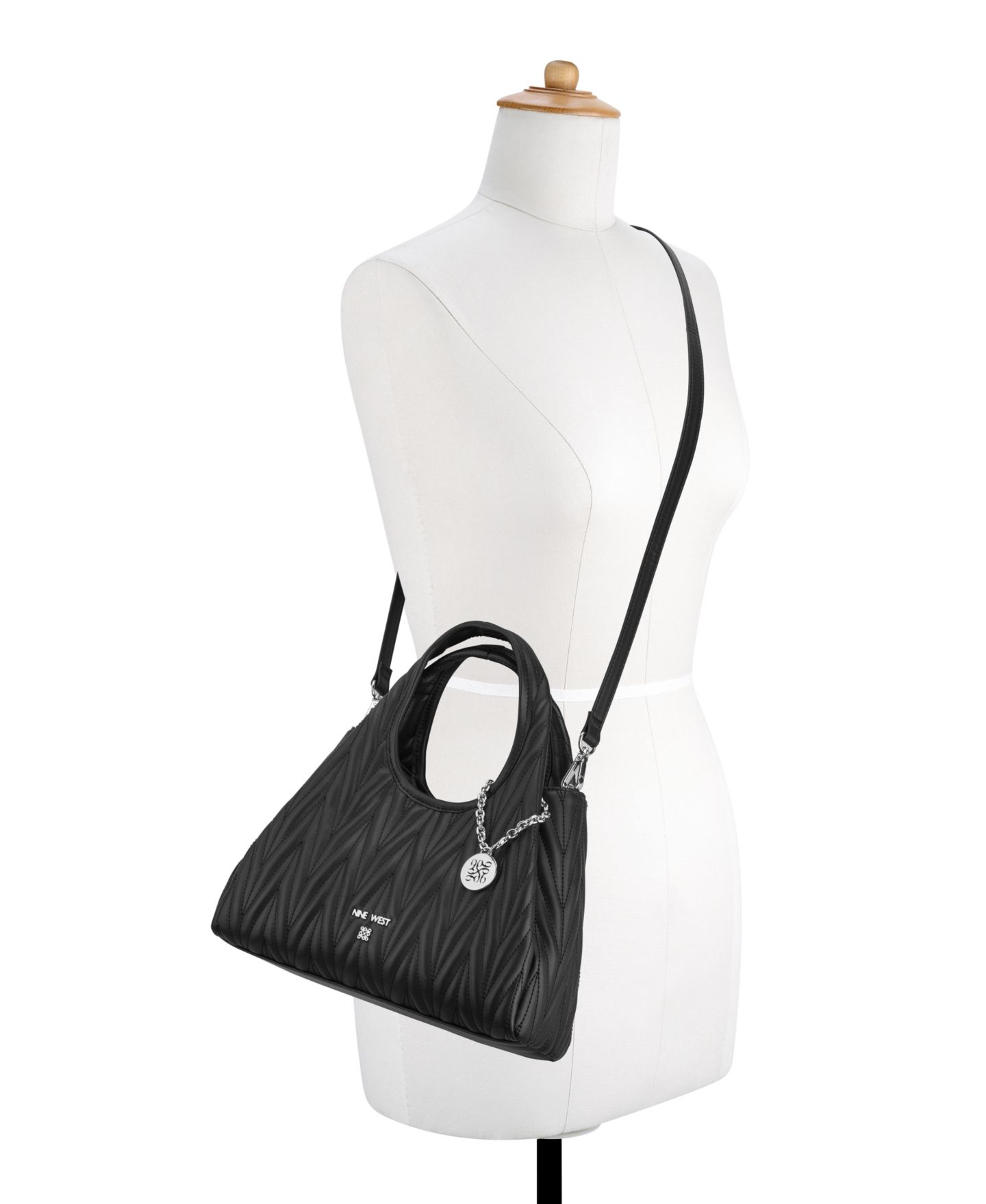 Женская сумка Nine West Jaslee Top Handle Crossbody, цвет: Чёрный — фото 5