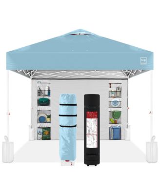 10x10ft Easy Setup Pop Up Canopy, Portable Tent with Side Wall, 1-Button Push, Case