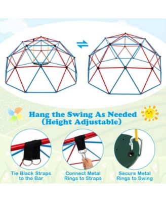 10 Feet Dome Climber with Swing and 800 Lbs Load Capacity