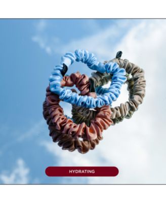 100% Silk Skinny Hair Scrunchies 6-Pack