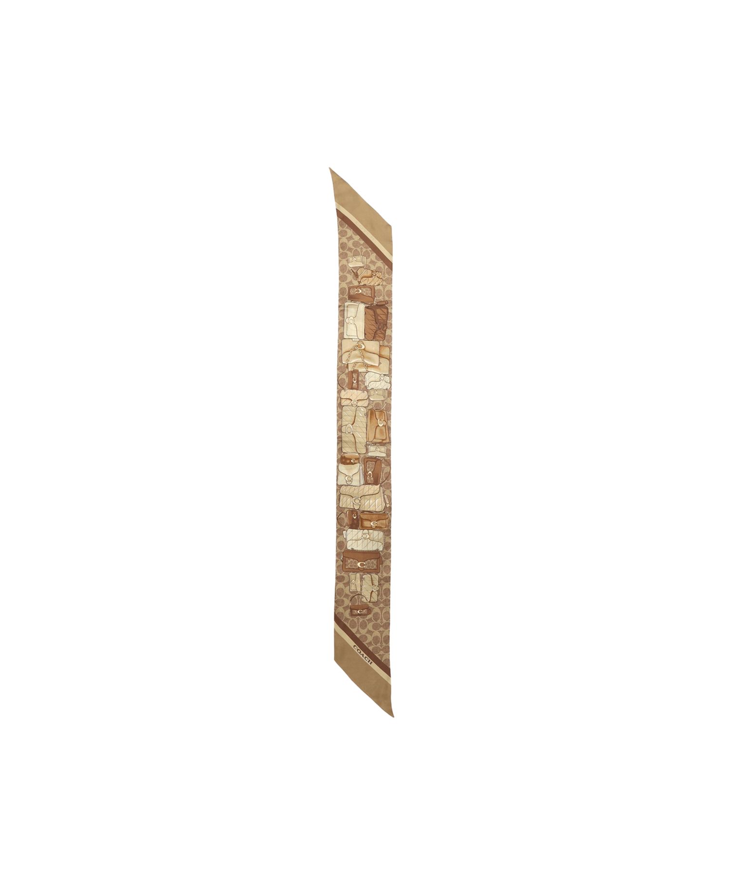 Stacked Tabby Bags Print Silk Skinny Scarf