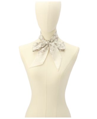 Textured Signature Print Silk Skinny Scarf