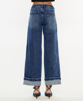 Women's High Rise Wide Leg Pull On Jeans