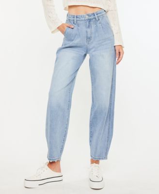 Women's Ultra High Rise Wide Tapered Fit Pull On Jeans