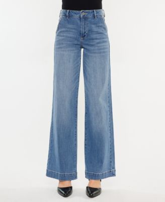 Women's High Rise Wide Leg Pull On Jeans