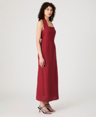 Women's Birdie Linen-Blend Halter-Neck Midi Dress