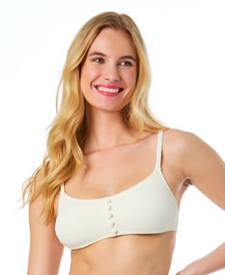 Women's La Vie A La Mer Textured Button-Front Bikini Top