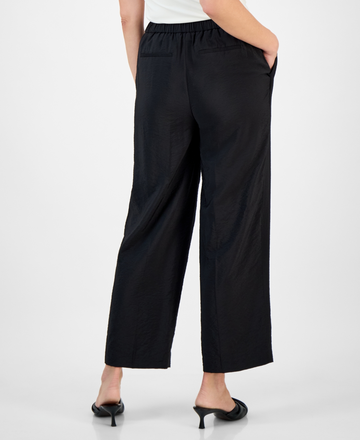 Shop Anne Klein Women's Pull-on Wide-leg Ankle Pants