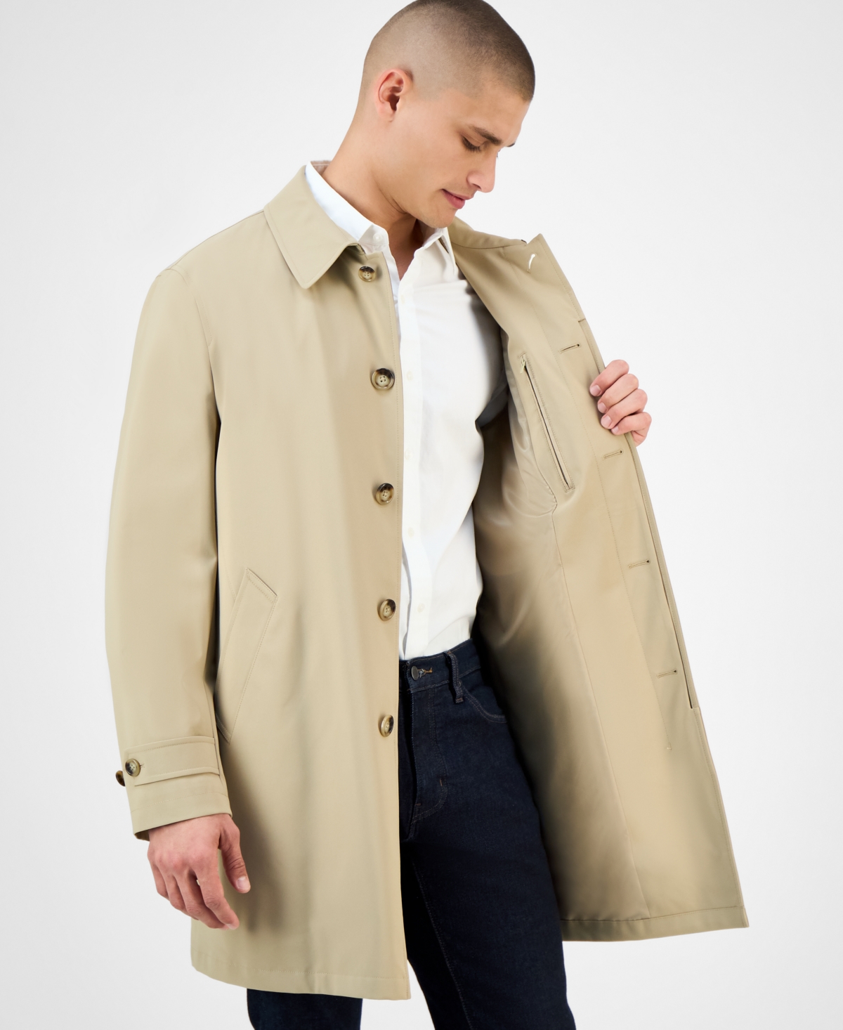 Michael Kors Men's Classic-fit Raincoat In Brown