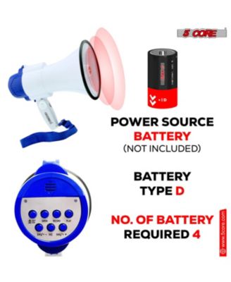 Megaphone Bullhorn Speaker 30W Mini Bull Horn Battery Power Cheer Megafono 800 Feet Range Loudspeaker 8R-USB WoB