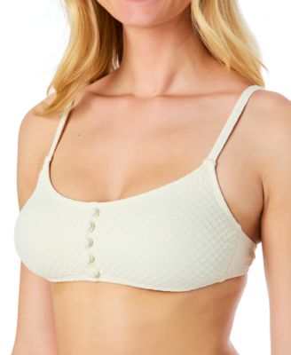 Women's La Vie A La Mer Textured Button-Front Bikini Top