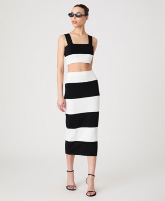 Women's Sleeveless Bodycon Colorblock Knit Top