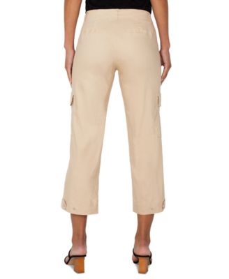 Petite Cropped Utility Tab-Hem Pants