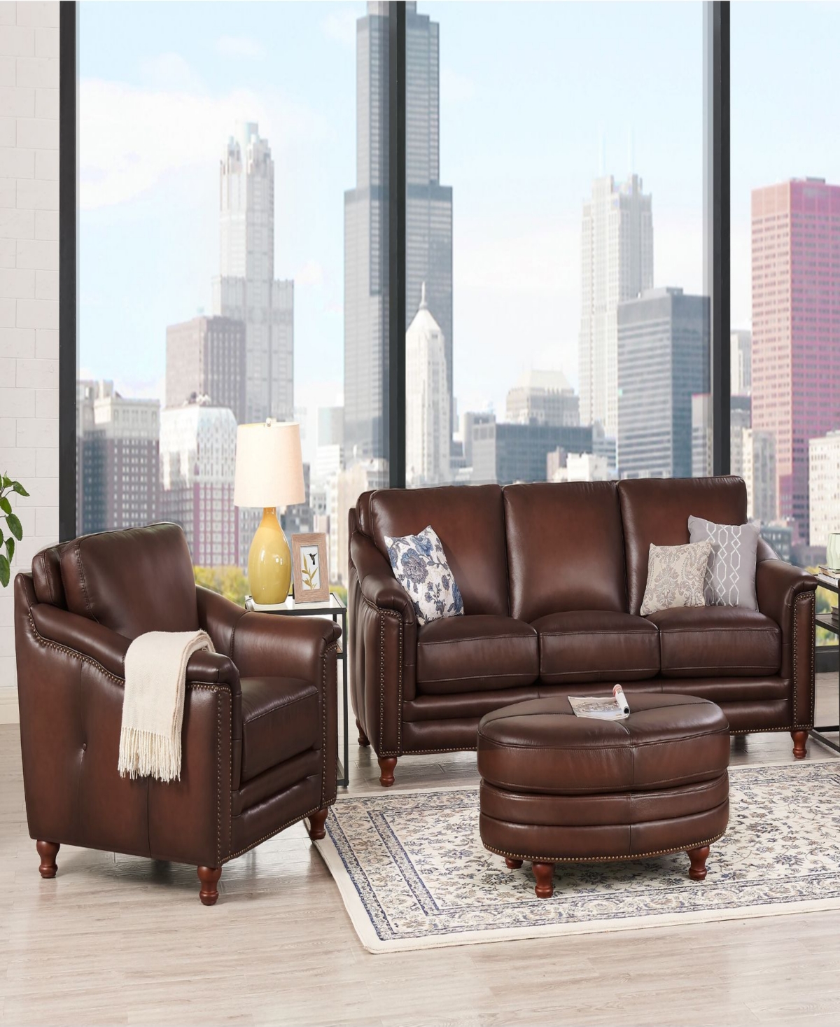 Hydeline Belfast 92" Top Grain Leather Sofa