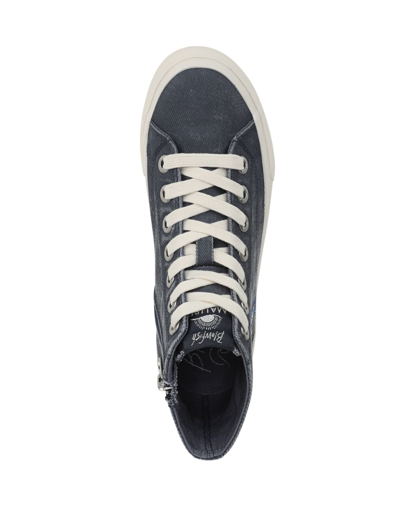 Женские кроссовки Blowfish Malibu Catch Sun High Top Zip Platform, цвет: Тёмно-синий холщовый — фото 5