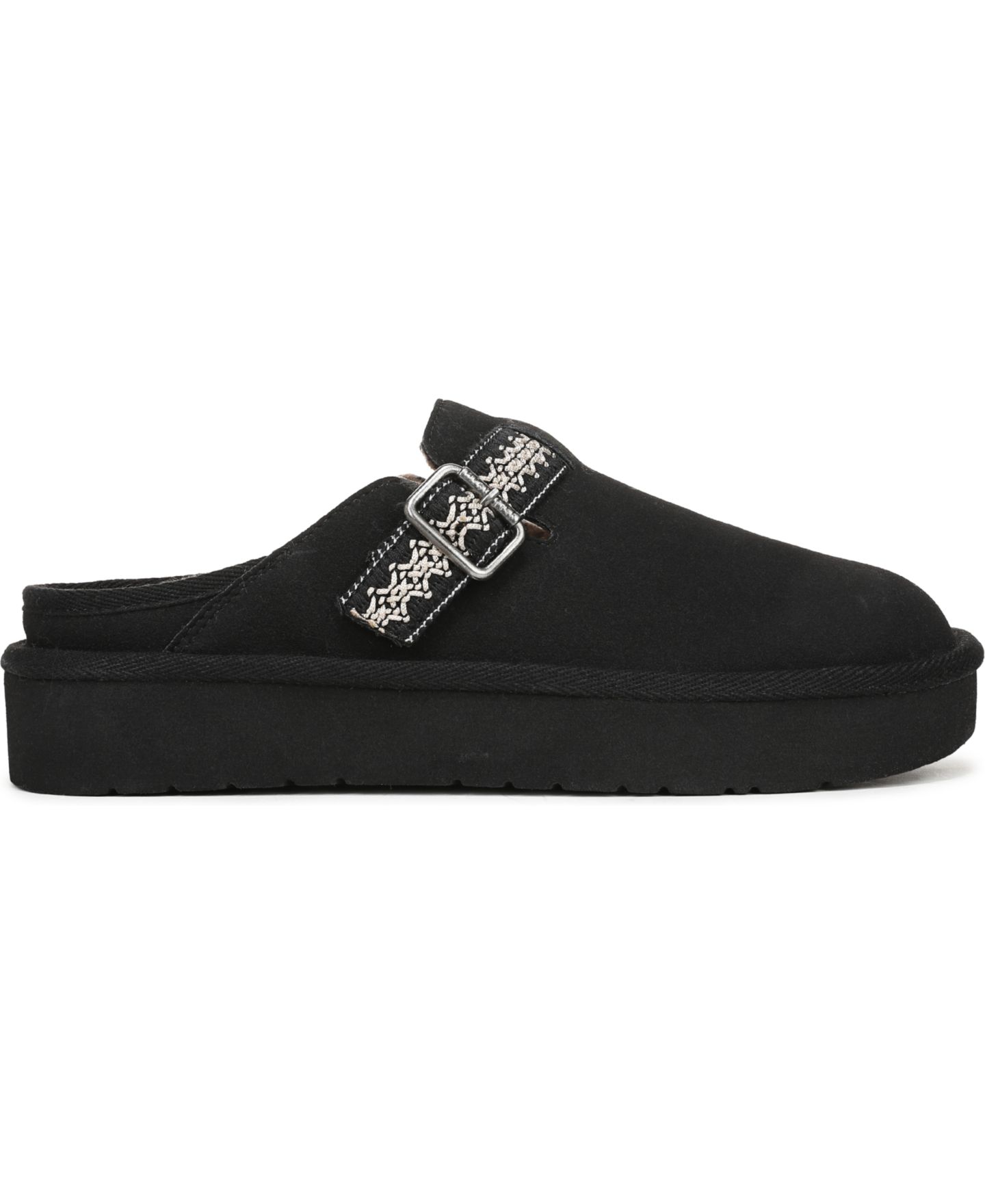 Женские сабо Blowfish Malibu Monday Round Toe Platform Mules, цвет: Чёрный искусственный замшевый — фото 2