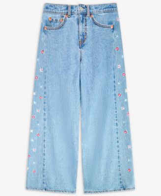 Big Girls High Rise Baggy Embroidered Jeans 