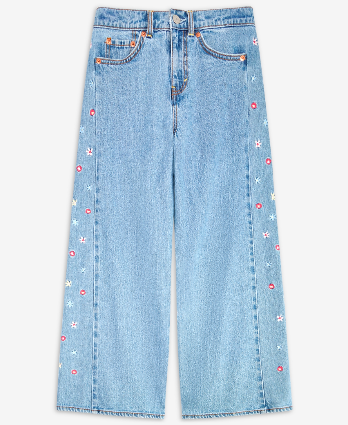 Levi's Big Girls High Rise Baggy Embroidered Jeans In Blue