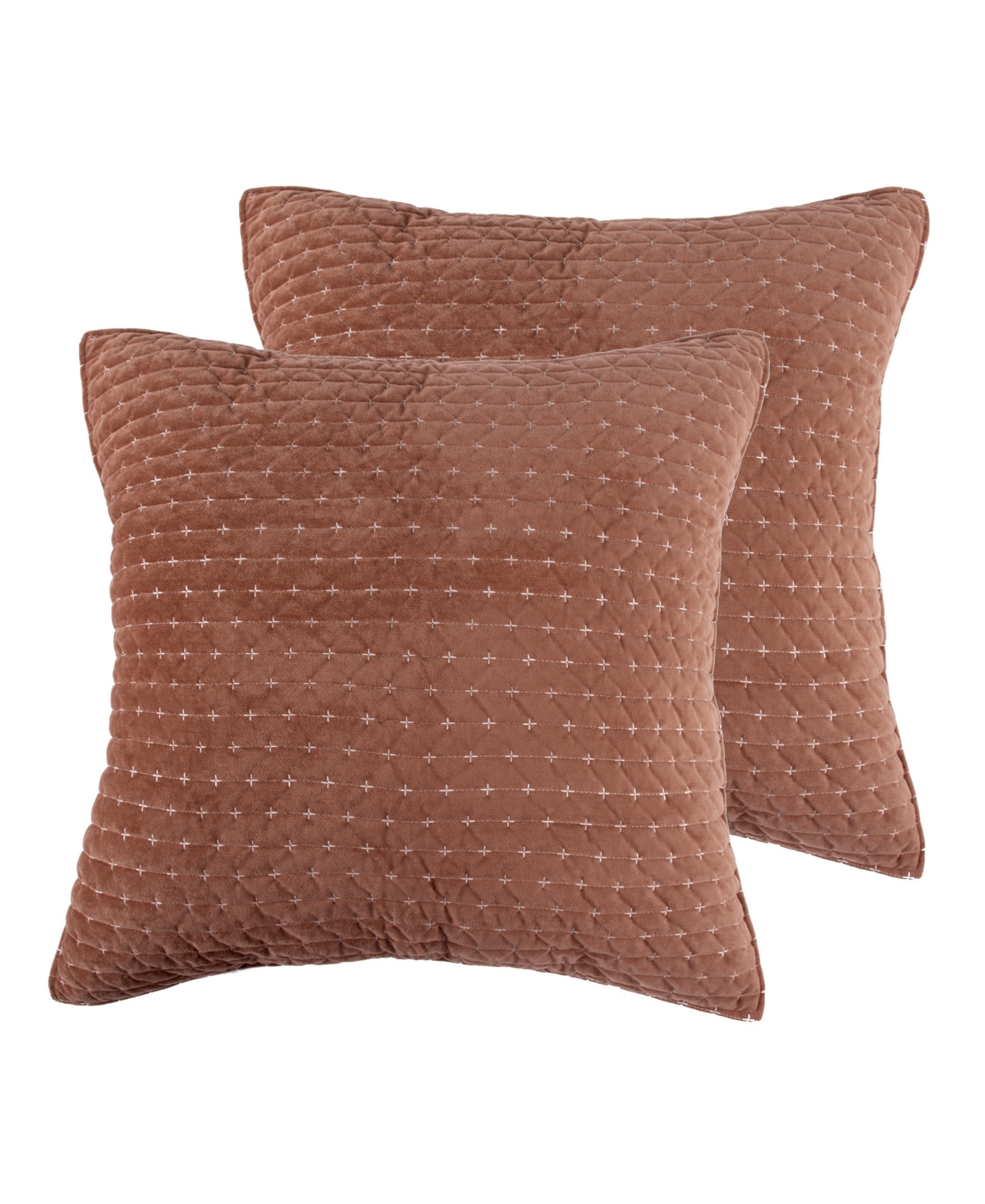 Velvet Stitch 2-Pc. Sham Set, European - Chambray