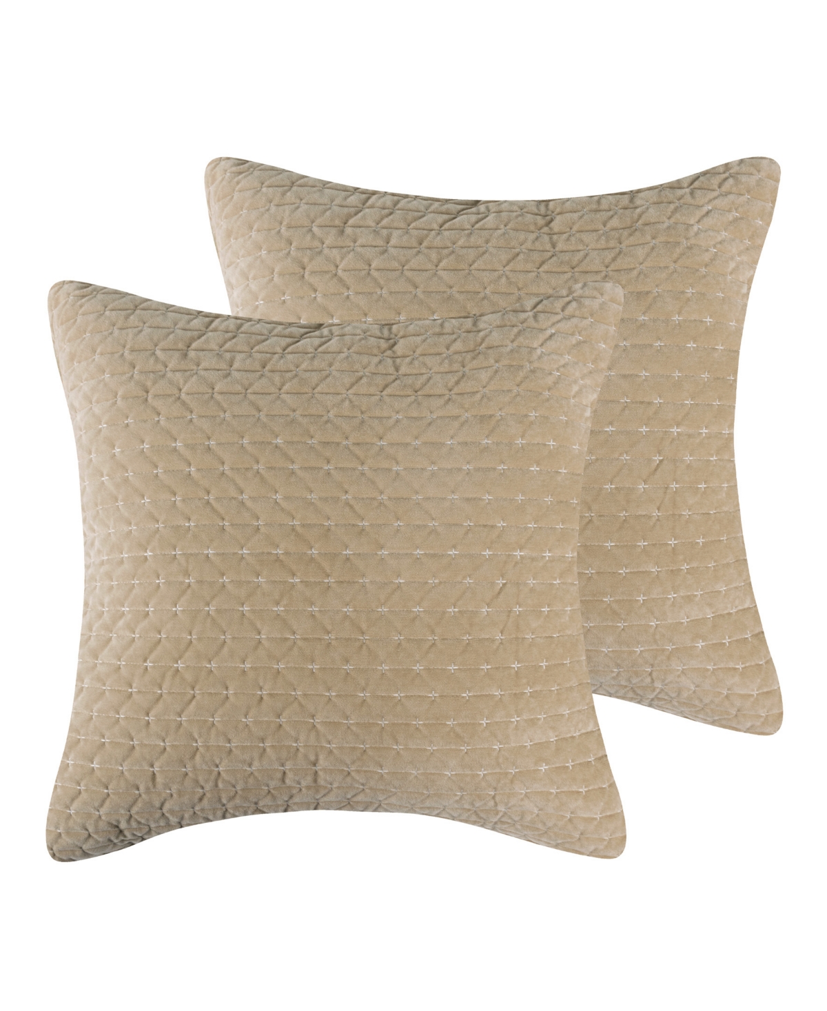 Velvet Stitch 2-Pc. Sham Set, European - Chambray
