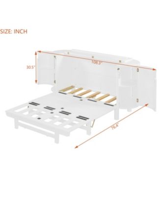 Full Murphy Bed with Hidden Storage & Modern Woven Design