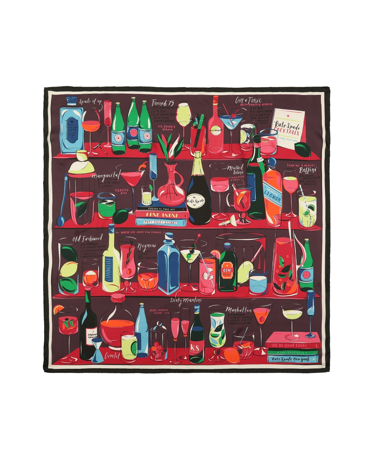 Women's Cocktail Party Silk Square Scarf - Multi