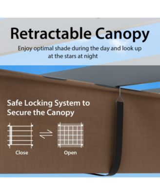 10 x 12 Feet Outdoor Aluminum Retractable Pergola Canopy Shelter Grape Trellis