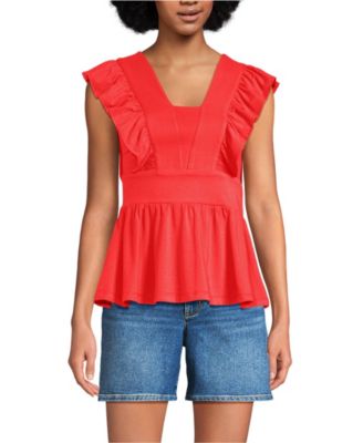 Women's Lightweight Jersey Ruffle Peplum Top