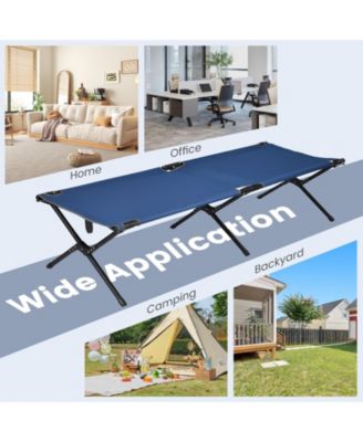 Adults Kids Folding Camping Cot-Blue