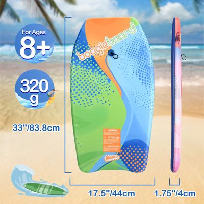 33" Body Board Lightweight with Wrist Leash Fiberclad Cover Phuzion Core, 2 Pack
