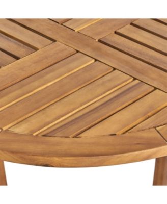 Outdoor Round Coffee Table with Storage Tray 2 Tier Oval End Tables Wooden Small Side Table