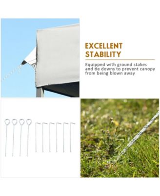 10 x 20 Feet Adjustable Folding Heavy Duty Sun Shelter with Carrying Bag-White