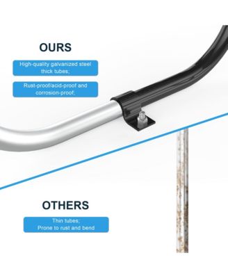Round Outdoor Steel Picnic Table 46" with umbrella pole