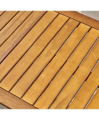 Alcove Teak Brown 5-Piece Wood Outdoor Patio Conversation Sectonal Seating Set with Beige Cushions