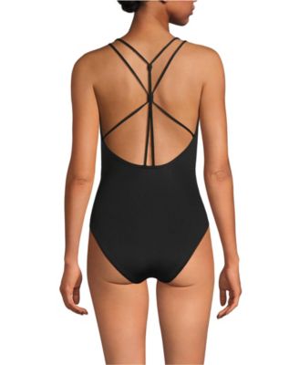 Petite Tugless QuickDry Adjustable Strappy Back High Leg One Piece