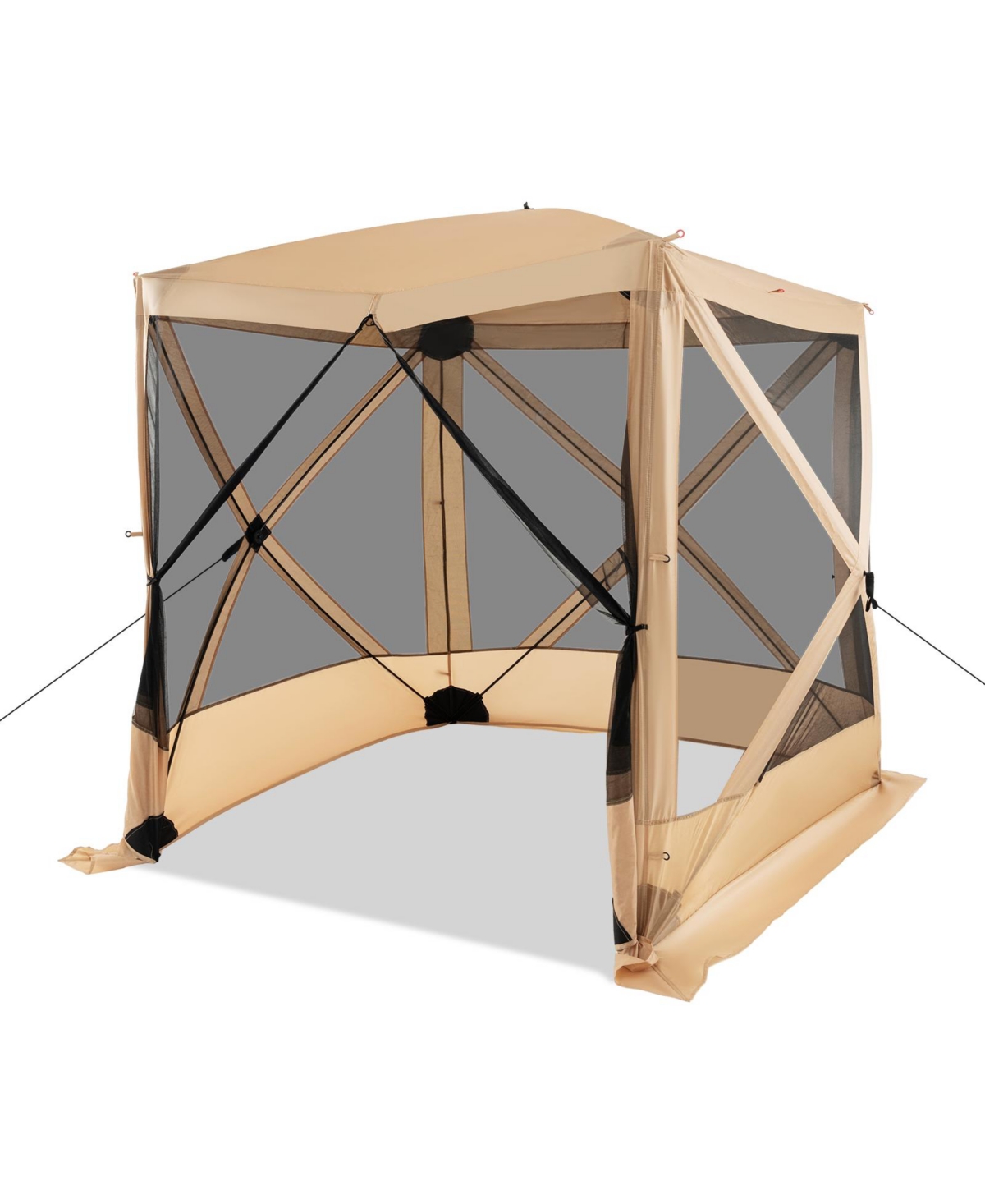 Pop Up Gazebo with Netting and Carry Bag - Brown