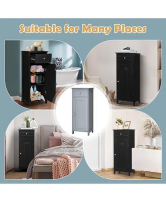 Storage Free-Standing Floor Cabinet with Drawer and Shelf