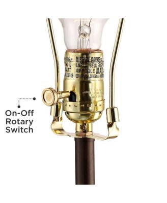 Todd Modern Table Lamps 30" Tall Set of 2 Bronze with USB and AC Power Outlet in Base Oatmeal Shade for Bedroom Living Room Bedside Desk