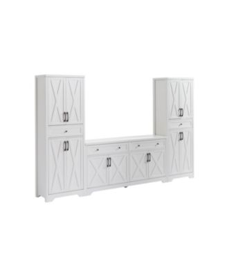 White TV Cabinet Set w/ Sideboards - 108.7" L
